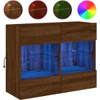 vidaXL Tv-wandmeubel met LED 78,5x30x60,5 cm bruin eikenkleur