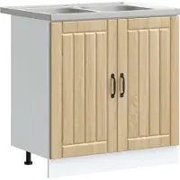 vidaXL Waskompkast Lucca 2 st Sonoma Eik Bewerkt hout