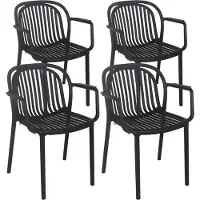 Oviala - Set van 4 zwarte kunststof fauteuils - Copenhague
