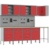vidaXL Werkkast Set met lade met plank met opslag 12 st Zwart en Grijs