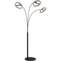 Globo Lighting Booglamp - vloerlamp Della, dimbaar, zwart, Woon-/ Eetkamer, Aluminium, Modern, booglamp