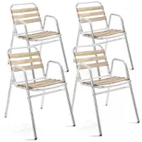 Oviala - Set van 4 grijze tuinstoelen - Times Square