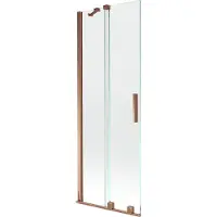 Mexen Velar badwand 2-delig schuifbaar 75 x 150 , transparant, roségoud - 896-075-000-01-60