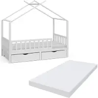 VitaliSpa Franka Huisbed – 80x160 cm met 2 laden en matras Wit
