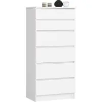 Akord Ladekast K60 met 6 Lades / Furniture Factory / Wit / 60 x 130 x 40 cm