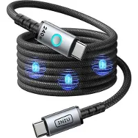 Iniu Câble magnétique Léopard USB C/C 240 W Noir pour téléphone portable