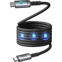 Iniu Câble magnétique Léopard USB-C vers USB-C 100 W 1,2 m Noir