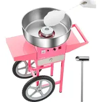 OEM VEVOR elektrische suikerspinmachine, commercieel model met kar (1000 W), voorzien van een 52 cm roestvrijstalen kom, suikerlepel en lade