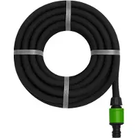 Kinzo Druppelslang 15M Ø14mm – Garden Soaker Hose – Tuinslang met 3 Koppelingen – Waterbesparende Tuinslang voor Sproeisysteem – Zwarte Slang