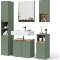 Vicco Marelle Badkamermeubelset – 5 Teile Groen/Kunstzinnig
