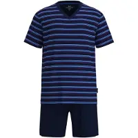 Götzburg Pyjama kort azuur / donkerblauw / rood / wit