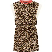 Protest zomerjurk met panterprint bruin Meisjes Polyester Ronde hals Dierenprint - maat 104