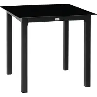 Outsunny tuintafel, eettafel voor de tuin, balkon tafel voor 4 personen, zwart