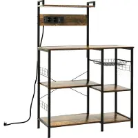 HOMCOM Keukenopbergplank - Spaanplaat - 90x42x130cm - Bruin