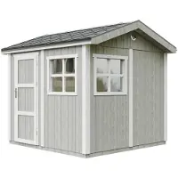 Timbela M913-TUNDRA GREY - LP SmartSide Tuinhuis op houtbasis - 5,9 m² - 250x294xH252 cm - met vloer en verf