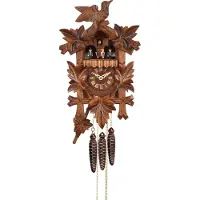 Engstler - 532_QMT - Koekoeksklok - Kwarts - Notenhout - met muziek met dansend paar - 35 cm