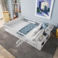 OKWISH Opbergkast H100/B130/T37 cm van spaanplaat, met laden en deuren, open vak, metalen grepen en hoge poten zwart