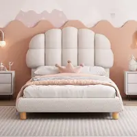 STILVORA Kinderbed 90x200, Jugendbed met houten lattenbodem, eenpersoonsbed met hoofdeinde, met houten poten, wit (zonder matras)