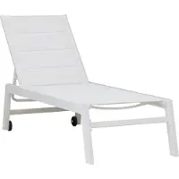 Happy Garden BARBADOS ligstoel in wit textilene - wit aluminium