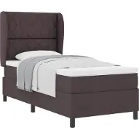 vidaXL Boxspringbed met hoofdeinde, donkerbruin, 100 x 200 cm, met stoffen bekleding