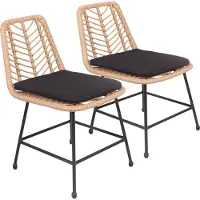 Happy Garden Set van 2 kunststof rotan stoelen met kussens OKA