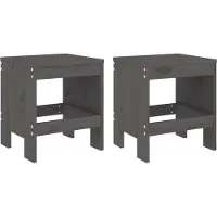 vidaXL Tuinkrukken 2 st 40x36x45 cm massief grenenhout grijs