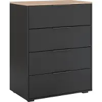 Vicco Dressoir Betti Antraciet/Sonoma 80 x 101.9 cm met 4 laden, Model 41617