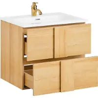 SoBuy BZR172-N Meuble Lavabo Céramique 2 Tiroirs