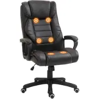 Vinsetto Massagestoel voor bureau, ergonomische bureaustoel met hoog comfort, verstelbare hoogte, kantelfunctie en bruine synthetische bekleding