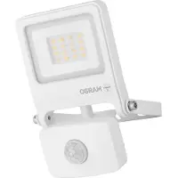Osram ENDURA FLOOD PC 10W LED-schijnwerper met sensor, 3000K warmwit, 1000 lumen, IP44, witte schijnwerper, IR-sensor 9 meter, tijd/lichtintensiteit-functie, wit