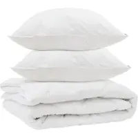 vidaXL Duvet voor Alle Seizoenen met kussen 3 st Wit Microvezel
