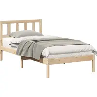 vidaXL Bedframe met hoofdeinde Bruin 100 x 200 cm Massief grenenhout