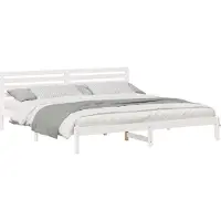 vidaXL Bedframe met hoofdeinde Wit 180 x 210 cm Massief grenenhout