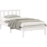 vidaXL Bedframe met hoofdeinde Wit 90 x 190 cm Massief grenenhout