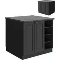 Vicco Keukeneiland Fame-Line Anthrazit-Gold Landhaus 90 cm zonder werkblad, Model 57408