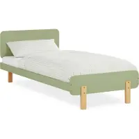 Homestyle4u Kinderbed - 90x200 cm - Houten bed - Eenpersoonsbed - met lattenbodem - Groen