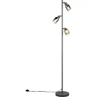 TRIO Vloerlamp Cadiz 3-lichts smoke glas