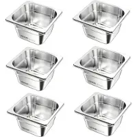 Vevor Gastronormbak Hotelpan (1/6 maat) 6-pack 1,7 l