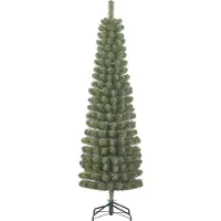 Black Box Trees Charlton Kerstboom Slank Pilaarmodel - Kerstversiering met Natuurlijke Look - Kunstboom met Scharnierconstructie voor Snel Opzetten - H185 x Ø53 cm - Groen