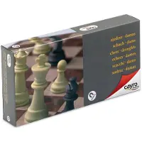 Cayro Schaken en Dammen Magnetisch Middelgroot - 2-in-1 Opvouwbaar Reisformaat - Speelbord 24x24 cm - 48 Magnetische Stukken - 2 Spelers - Vanaf 7 Jaar - Collection