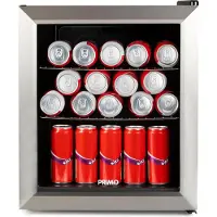Primo PR194BC Drankkoelkast - Minibar - Mini Koelkast - Glazen deur - 46L - C - Zwart
