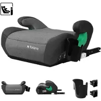 Tulano Cabby 35 Isofix Autostoelverhoger met Rugleuning - Zitverhoger - Kinderzitje 125-150 cm - Grijs