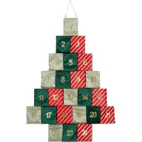 Mica Decorations Advent Calendar - L72 x W1 x H51 cm - Felt - Green, Red