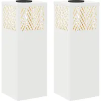 vidaXL Zonnepaneel LED straatlamp, 2 stuks, warm wit licht, 18 x 18 x 50 cm