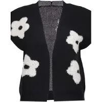 Geisha Vest Flowers Black/offwhite Maat: M | Gilets Outlet | Dames | Zwart