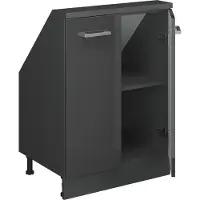 Vicco R-Line Keukenkast voor schuine wand – 60 cm met 2 deuren Antraciet hoogglans/antraciet