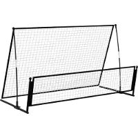 vidaXL Voetbalrebounder/voetbaldoel 2-in-1 202x104x120 cm staal