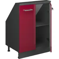 Vicco R-Line Keukenkast voor schuine wand – 60 cm met 2 deuren Rood hoogglans/antraciet