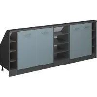Vicco R-Line Keukenkast voor schuine wand – 210 cm Set van 5 Blauw-grijs/antraciet
