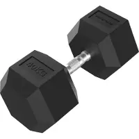 Tunturi Platinum Hexa Dumbbell - Rubber - 1x 40g - Zwart